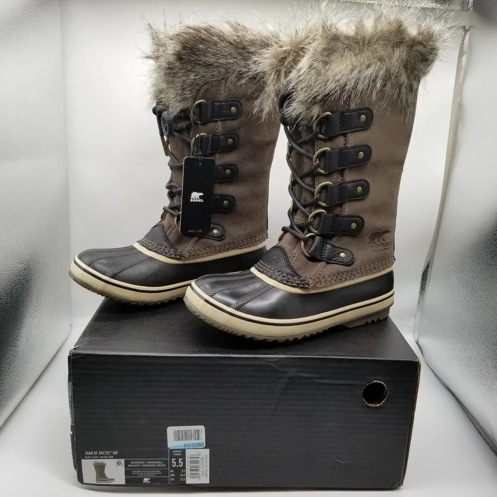 Sorel Joan of Arctic Winter Boots 5.5  Waterproof Insulated Suede Lace Up Winter